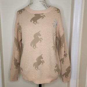 Pink sparkly unicorn sweater
